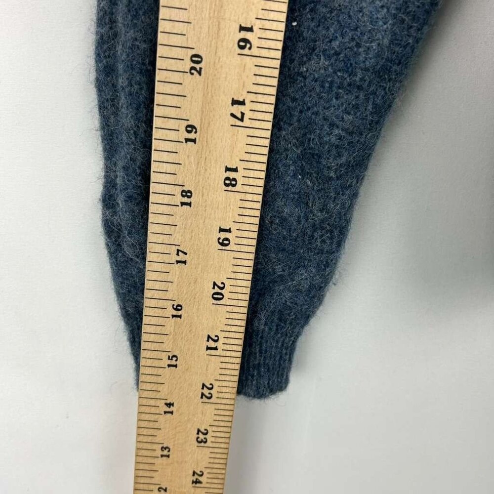 Vintage Columbia Women's M 100% Shetland Wool Crew Neck Blue Sweater Striped - Picture 5 of 9